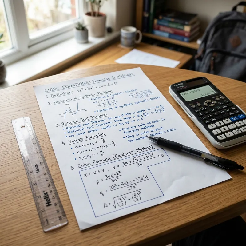 Cubic Equation Formula Cheat Sheet: Complete Reference Guide